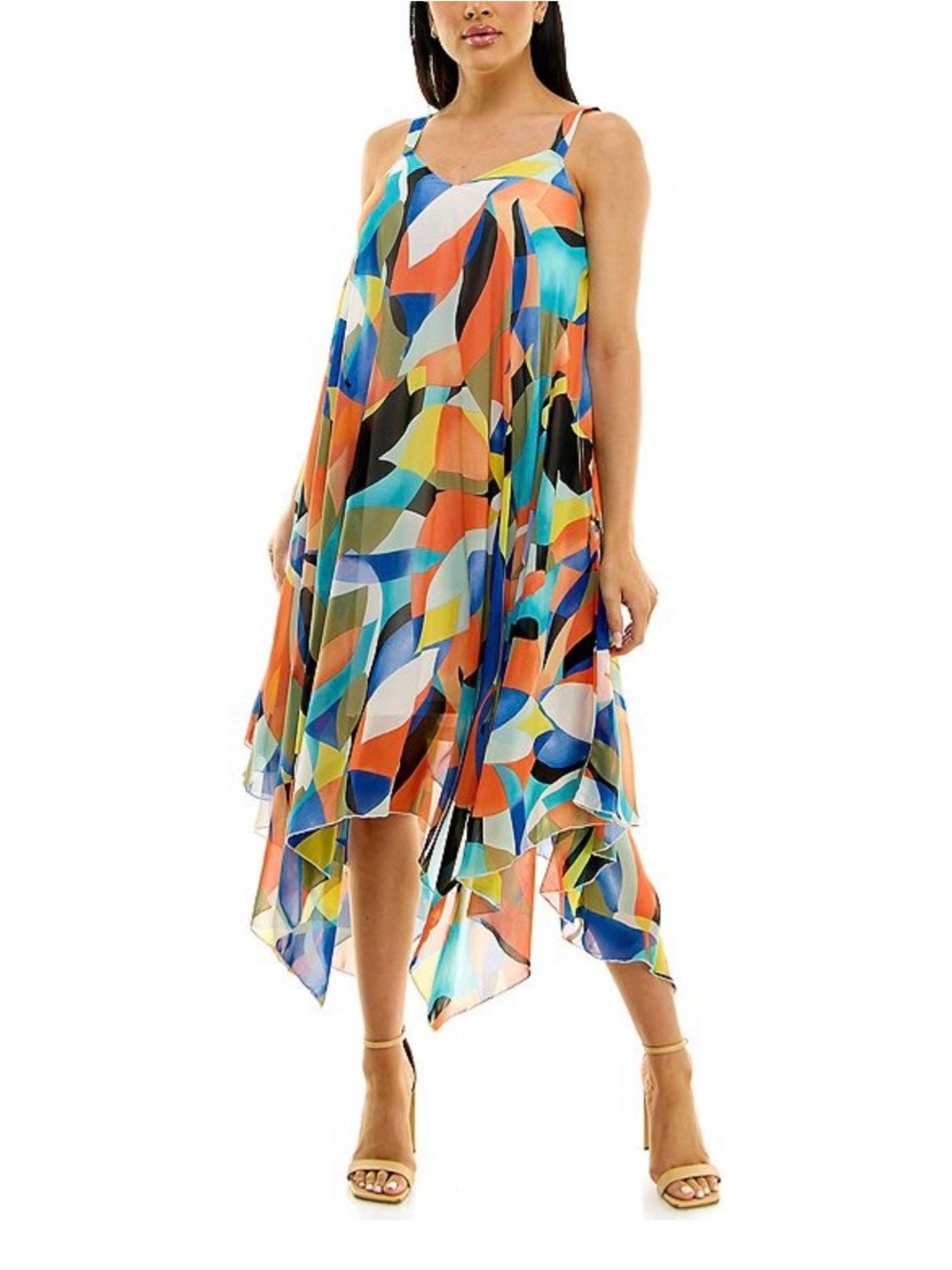 NWT Nina Leonard Sharkbite Hem Dress